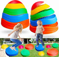 MEANHDAG 10 PCS Balance Stepping Stones for Kids, Obstacle Course Play Outdoor Backyard Activities Equipment Helps Build Children's Coordination and Confidence, Non-Slip Surface and Edging