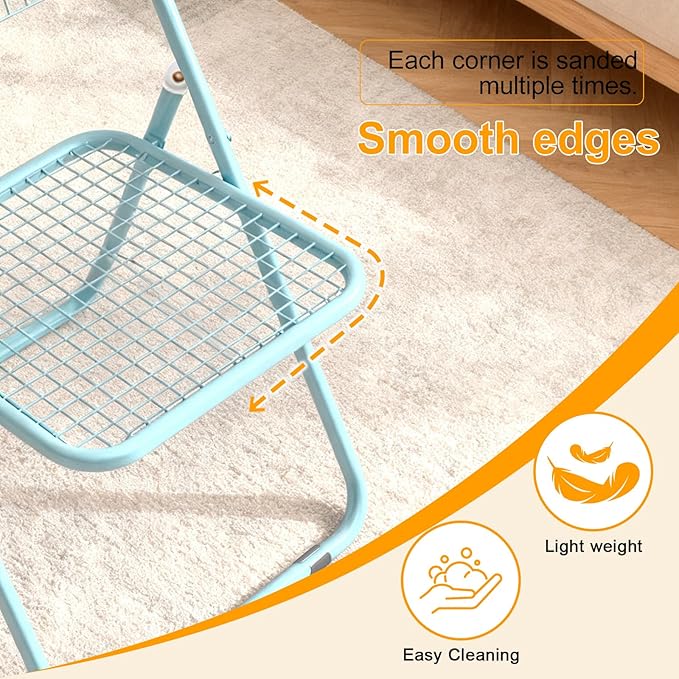 6 Pack Folding Chair,Blue Color,Single Piece,Foldable Space - Saving Design for Indoor/Outdoor Use
