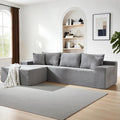 105" Cloud Modular Sectional Couch with L-Shape Chaise, Upholstered Corduroy Couches for Living Room, No Assembly Required Deep Seat Boneless Sofa