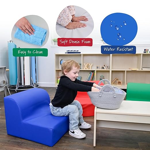 Children's Factory Library Lounger, Flexible Seating Classroom Furniture, Comfy Kids Chairs, Green, Single Lounger