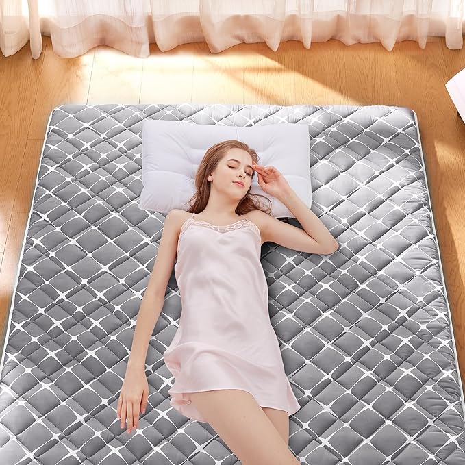 jzbearapt Premium Foam Japanese Floor Mattress Futon Mattress,100% High Density Comfortable Foam, Thicken Tatami Mat Sleeping Pad, Ideal for Comfort and Support, Queen (80" X 60")
