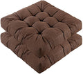 LYLNBYWK Meditation Floor Cushions Set of 2, Thickened Floor Pillow for Adults, Large Square Pillows Seat Cushion for Tatami Living Room Yoga, Memory Sponge Block Added, 22x22 Inch, Brown
