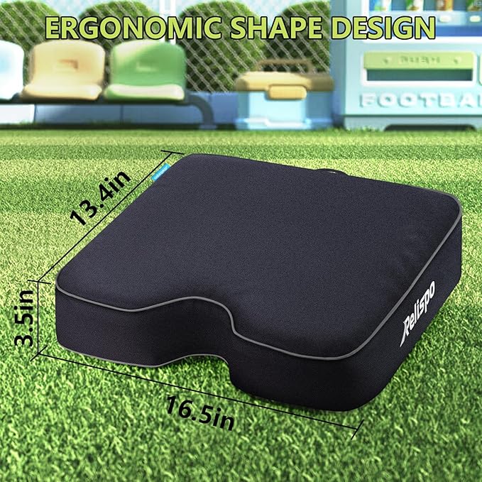 Relispo Stadium Seats for Bleachers with Integral Cutting Memory Foam, Stadium Seat Cushion Waterproof Extra Thick Bleacher Cushion, Portable Stadium Cushions for Indoor Outdoor Events