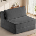 Convertible Sofa Bed, Fold Out Chair with Pillow, Versatile Floor Couch with Back Support, Portable Chair Bed Comfy Floor Lounge Sofa for Living Room Bedroom Guest Room, Grey