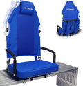 Padded Bleacher Seat – The Ultimate Reclining Stadium Chair with Full Back & Neck Support and 360° Swivel – Lightweight, Foldable, and Portable with Backpack Straps - Patent Pending