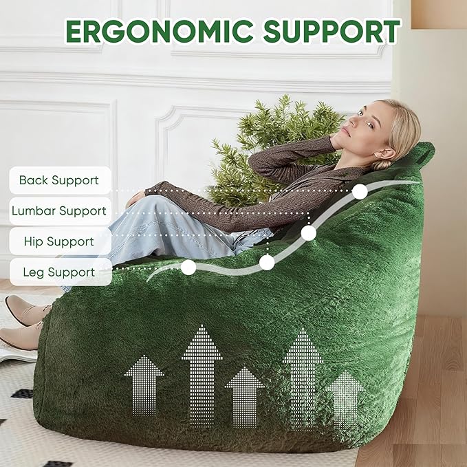 Bean Bag Chairs Large Bean Bag Couch for Adults Stuffed Sofa Chair Comfy Giant Bean Bag Chair with Spacious Design for Reading, Playing or Relaxing