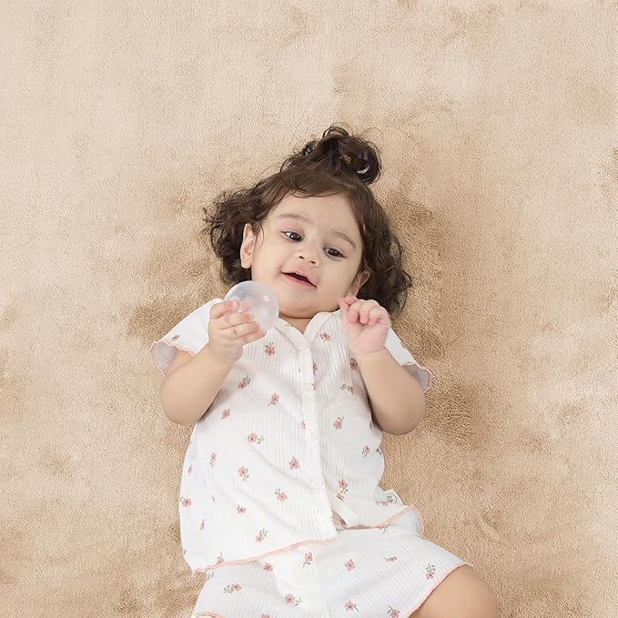 PAPAMAT 1.3" Thick Baby Floor Play Mat 79x158, Basic Padded Foam Mat for Tummy Time Crawling, Non Slip Cushioned for Babies Toddlers Infants Kids (Beige)