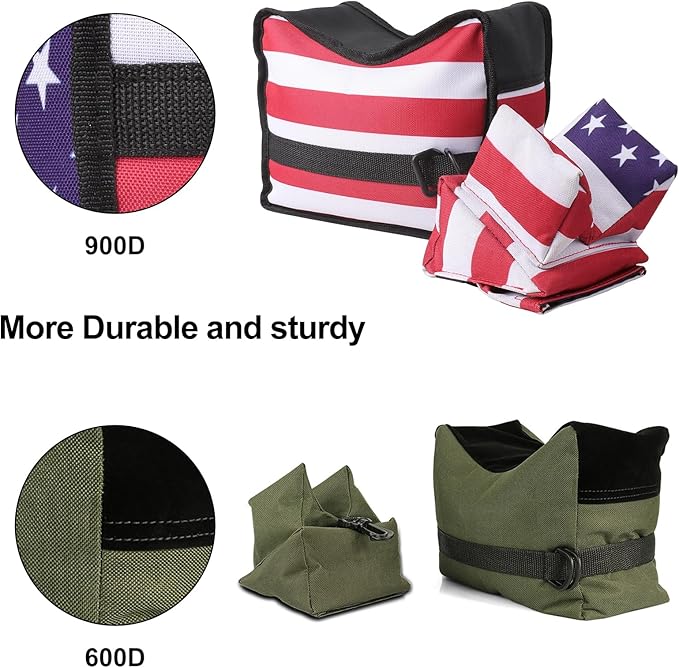 Twod Outdoor Shooting Rest Bags - Target Sports Bench Rest with Front & Rear Support SandBag Stand Holders for Gun Rifle Shooting Hunting Photography - Unfilled