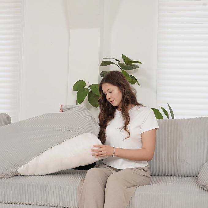 EASE MOOSE Oversized Sectional Modular Sofa,Large L Sectional Couch Wide Deep Seat Modular Cloud Couch,Removable Cover