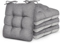 Love's cabin Memory Foam Chair Cushions Set of 4, Outdoor/Indoor Chair Pads for Dining Chairs 4 Pack, Seat Cushions for Kitchen, Dining Room, Office, Patio Chairs, 19"x19"x3.5" Grey