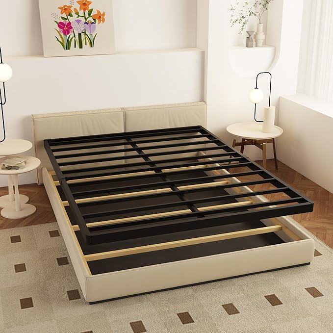 Maenizi King Size Box Spring 2 Inch Low Profile, Heavy Duty Metal Box Spring Bed Base Bunkie Board, Mattress Foundation, Easy Assembly, Noise Free, Black
