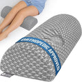 5 STARS UNITED Knee Pillow for Back Sleeping – Memory Foam Cushion for Sciatica Pain Relief – Under Leg Support for Sleeping on Back – Large Half Moon Bolster for Bed, Gray