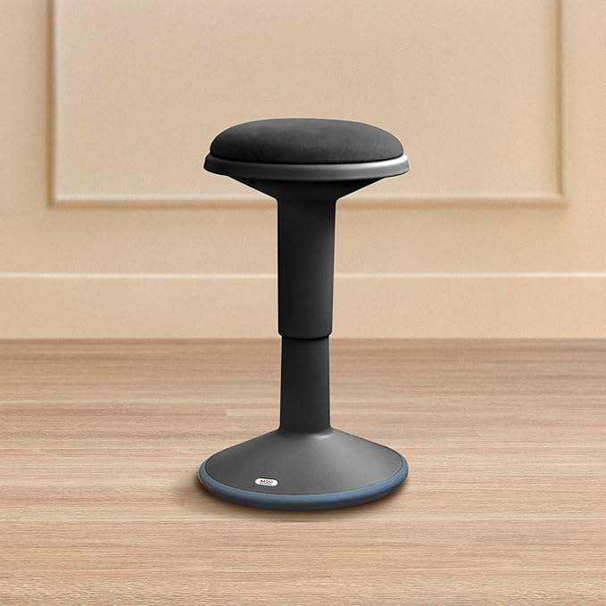 Adjustable Wobble Stool with Cushion, Flexible Seating, Black