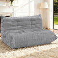 HABUTWAY Bean Bag Chairs Fireside Lazy Floor Sofa, Soft Teddy Fleece 2 Seater Sofa with High-Resilience Foam Filling，Beanbag for Living Room, Bedroom, Office (Light Gray Teddy)