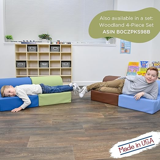 Children's Factory Library Lounger, Flexible Seating Classroom Furniture, Comfy Kids Chairs, Fern, Single Lounger