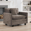 WUTUTUEE 41'' Modern Chenille Oversized Chair, Upholstered Accent Living Room Chair with Extra Thicked Deep Seat, Single Lounge Chair for Bedroom, Small Apartment, Brown