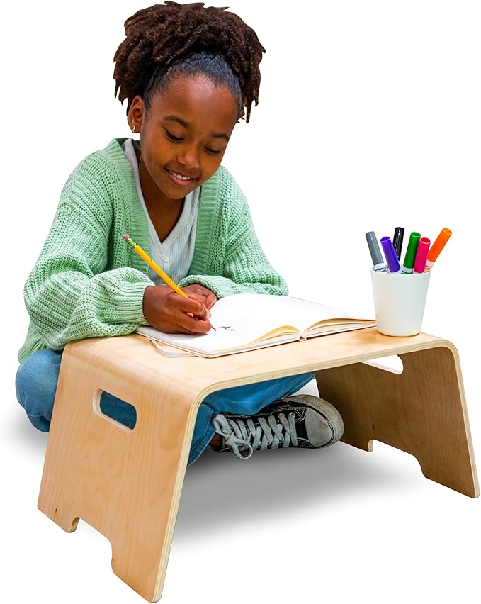 LAPGEAR Bentwood Floor Lap Desk for Kids - Children's Portable, Durable, Learning & Educational Activity Desk for Homework, Crafts, Play - Sturdy Natural Birch Wood - Style No. 21007