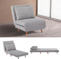 CITTANEO 31" Convertible Sleeper Chair, 3-in-1 Foldable Chair Bed with Pillow, 3-Position Adjustable Backrest, Single Sofa Bed for Apartment, Office, Light Gray