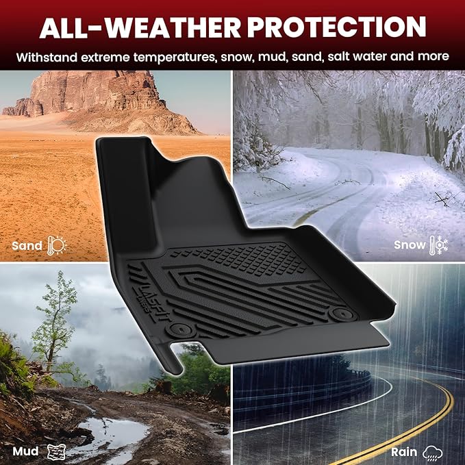LASFIT Floor Mats & Backrest Mats & Cargo Mat for Hyundai Palisade 7/8 Seats 2026 (Only Fit Gas), All Weather TPE Custom Fit Floor Liners for Palisade Full Set Car Mats Accessoires, Black