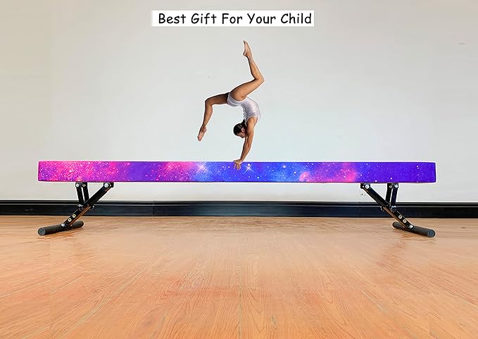 MARFULA Adjustable Balance Beam 8 ft Gymnastic Beam Adjustable Height for Kids and Teenage of All Gymnastic Levels, Gymnastic Training Beam Gymnastic Equipment for Athlete Home and Gym Club Use
