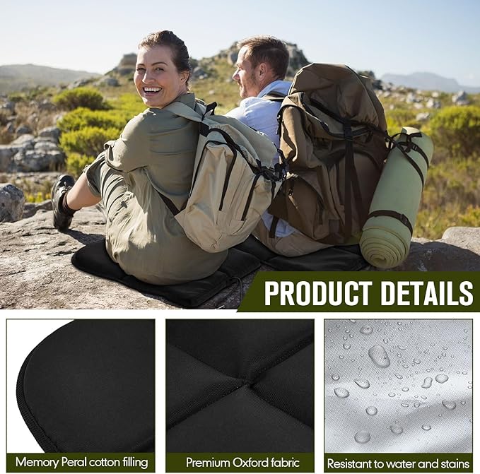 Breling 2 Pack Sitting Pad, Foldable Hunting Seating Cushion for Backpacking Bleacher Cushion with Hook Waterproof Folding Lightweight Pad for Camping Hiking Stadium Outdoor