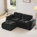 Modular Sectional Sofa with Free Combination,Boneless Floor Couch for Small Spaces, Living Room & Lounge,Velvet 2-Seater Sectional Couch with Ottoman,No Assembly Needed