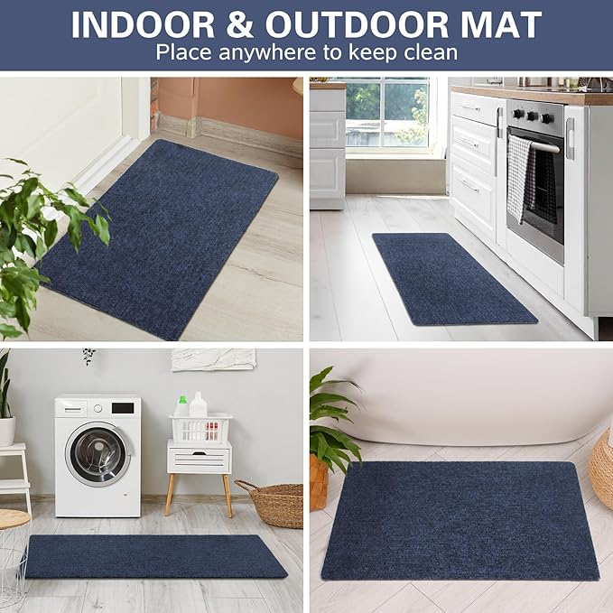 Front Door Mat Indoor and Outdoor, Non-Slip Low Profile Doormat 60"x35", Thin Yet Super Water, Quick-Drying, Dirt Resistant,No Shedding Doormats for Entrances, Garage, Pets,Hotel,Office
