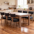 RIVOVA Linen Dining Chairs Set of 6, Modern Dining Chair with Curved Backrest and Wood Legs Upholstered Dining Chairs Farmhouse Dining Room Chairs Kitchen Chairs, Charcoal