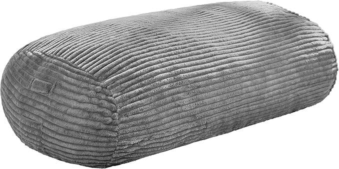 Hobestluk 6FT Bean Bag Chairs Adult Bean Bag with Portable Handle Comfy Large Bean Bag Lounge Chair with Removable Cover for Living Room Bedroom (Stripe Grey, 6FT)