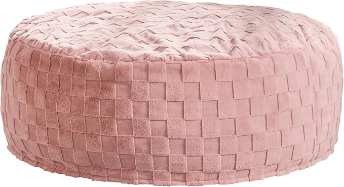 Hobestluk Bean Bag Chairs Beanbag Chair with Filler Adult Bean Bags with Fluffy Cover, Giant Bean Bag Chairs for Aduts for Living Room, Bedroom (Pink, 6FT - 70" x 70" x 15")