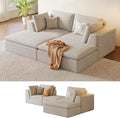 OTSLTSOO Cloud Couch Loveseat, 79" Boneless Deep Seat Sofa with 2 Ottomans, 2-Seater Modular Ergonomic Couch for Living Room, Memory Foam Comfy Sofa No Assembly Required (Beige,2 Ottomans)