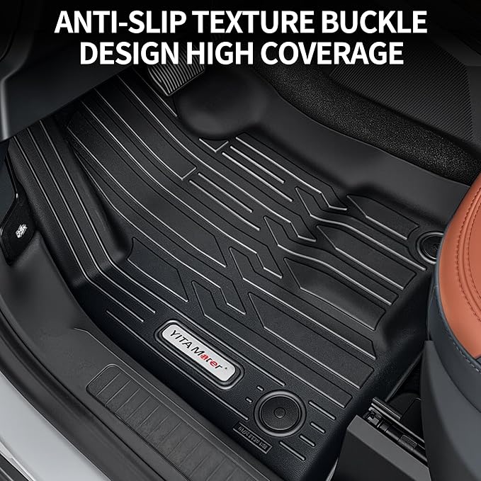 YITAMOTOR Floor Mats Compatible with 2022-2025 2026 Ford Maverick Hybrid, Custom Fit Maverick Car Mats, All-Weather TPE Front and Rear Row Floor Liners, Black