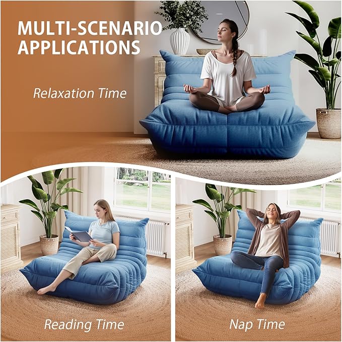 Selyteramy Oversized Bean Bag Chairs for Adults, Giant Beanbag Chair with Memory Foam, Comfy Lounge Chair Lazy Sofa for Apartment, Living Room, Bedroom, Office(Teddy Fabric)