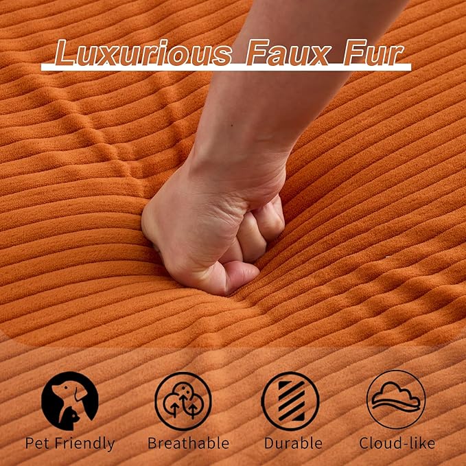 118" Oversized Convertible Floor Sofa Bed, Boneless Foldable Mattress Cloud Couch with Pillow Back & Armrest, Fold Out Floor Couch with Cup Holder for Living Room Bedroom Lounge, Corduroy, Orange