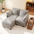 Ihanherry 57" L Shaped Modular Sectional Cloud Sofa, Modern 3 Seat Chenille Couch with Ottoman for Living Room, Bedroom and Apartment, Grey