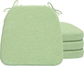 AAAAAcessories D-Shaped Chair Cushions, 2" Thick Dining Chair Pads with Ties and Removable, Machine-Washable Cover, 17" x 16", Set of 4, Pear Green