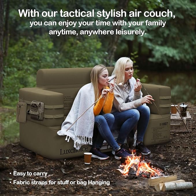 Luxchoice Inflatable Couch Multifunctional Durable Inflatable Sofa with Built in Pump Inflatable Furniture Portable Blow Up Couch for Camping Backyard Outdoor Glamping Inflatable Chair Movie Loveseat | Easy Inflation, Waterproof, Puncture Resistant, He...