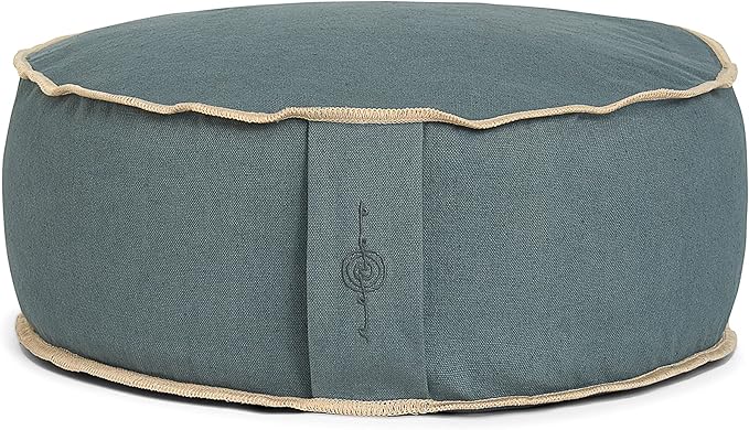 Meditation Cushion Set by renoo - Durable Comfortable Organic Cotton, Linen, Hemp - Modern Zafu Zabuton - Buckwheat Kapok Filled Floor Pillow Yoga Bolster in 15 Colors Washable Cover