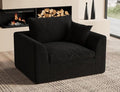ohllob 48.6" Single Sofa, Small Boneless Couches for Living Room, Cloud Couch for Bedroom, Office, Black