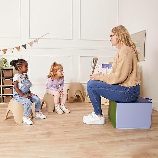 ECR4Kids SoftZone Adult Cozy Cube, Flexible Seating, Earthtone