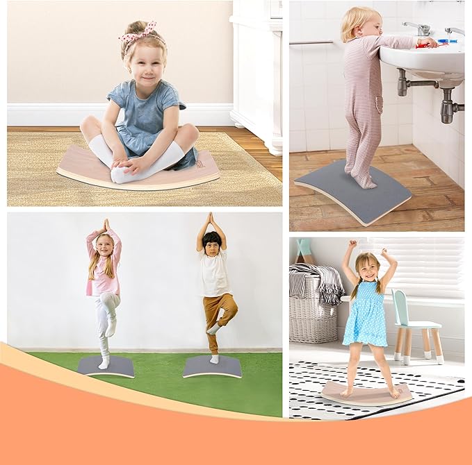 MFXLGO Balance Board for Kids Wooden Swing Board with Scratch Resistant Pat Happy Swing Learning Toy - Development Puzzle Boys Girls Kids Birthday