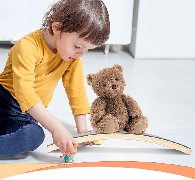 MFXLGO Balance Board for Kids Wooden Swing Board with Scratch Resistant Pat Happy Swing Learning Toy - Development Puzzle Boys Girls Kids Birthday