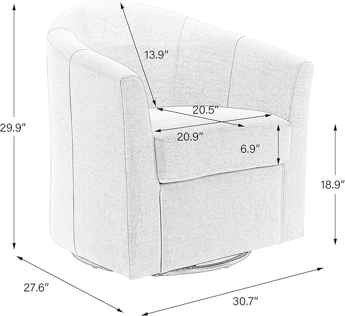 DREAMSIDEA Swivel Accent Chair Armchair, Modern Round Single Sofa Seating Comfy Reading Barrel Chairs for Living Room Bedroom (Coffee, Set of 2)