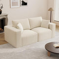 79" Modular Sectional Sofa, Cloud Couch Loveseat Memory Foam Boneless Couch with Chaise, Cozy Upholstered Corduroy Floor Couch, No Assembly Required Living Room Furniture for Apartment, Beige