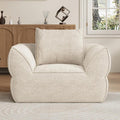 42.5" Single Cloud Sofa, Boneless Couch for Small Spaces, Modern Comfortable Upholstery Sofas with Pillows for Living Room, Apartment, Dorm, Office, Removable Cover, No Assembly Required, Apricot