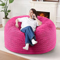 3FT Bean Bag Chair,Giant Bean Bag Chairs for Adults,Big Bean Bags with Memory Foam Filled, Large Beanbag Chairs with Chevron Plush Cover-Pink