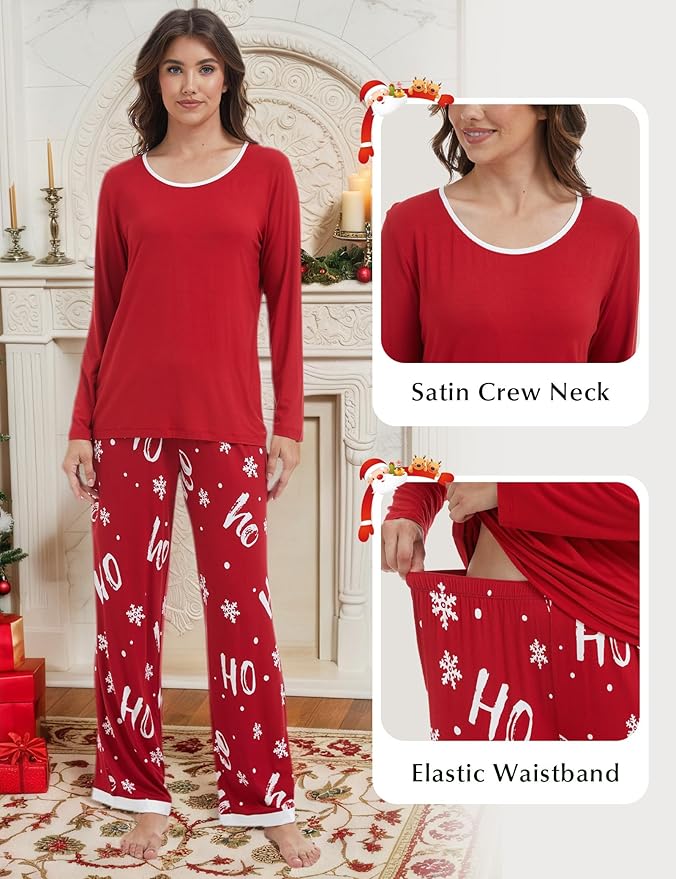GYS Viscose from Bamboo Women's Pajama Sets Super Soft Long Sleeve Sleepwear Comfy Winter Pjs Sets S-4X