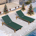 PURPLE LEAF Oversize Outdoor Rattan Lounge Chair 2 Piece, Aluminum Patio Chaise Lounge with Adjustment Backrest, Waterproof Lounger Sunbath Tanning Recliner for Poolside, Garden, Green