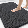 Arotive Bathroom Rugs 34x21, Extra Soft Absorbent Shaggy Chenille Bath Rugs, Machine Washable Rubber Backing Non-Slip Bath Mats for Bathroom Floor Tub and Shower, Home Decor Accessories, Dark Grey