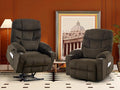 CDCASA Oversized Dual Motor Lay Flat Power Lift Recliner Chair with Massage, Heating, Textile Infinite Position Large Recliner Chairs for Big & Elderly People, USB & Type-C Ports,2 PCS, Brown